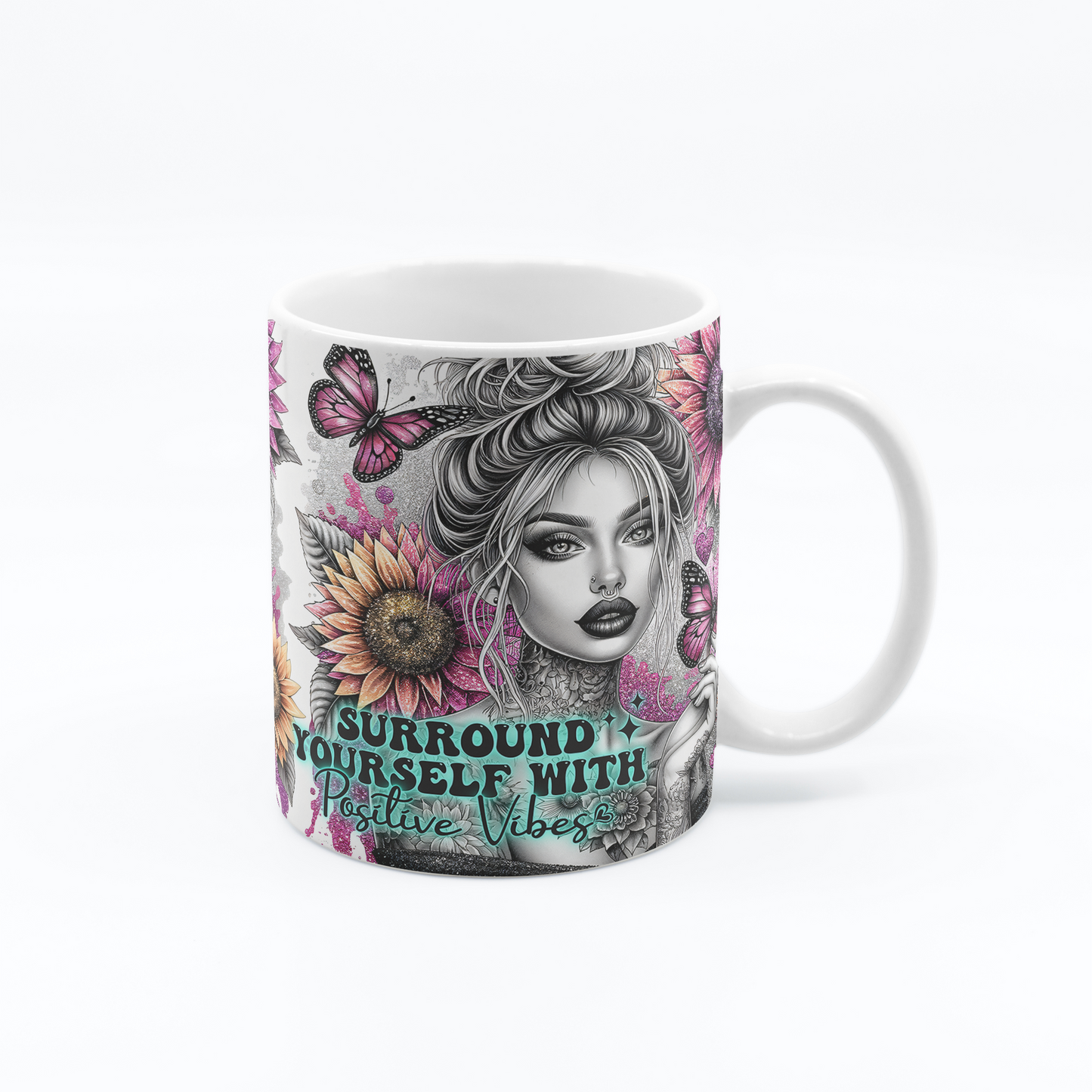 Tasse à café pensée positive 11 oz