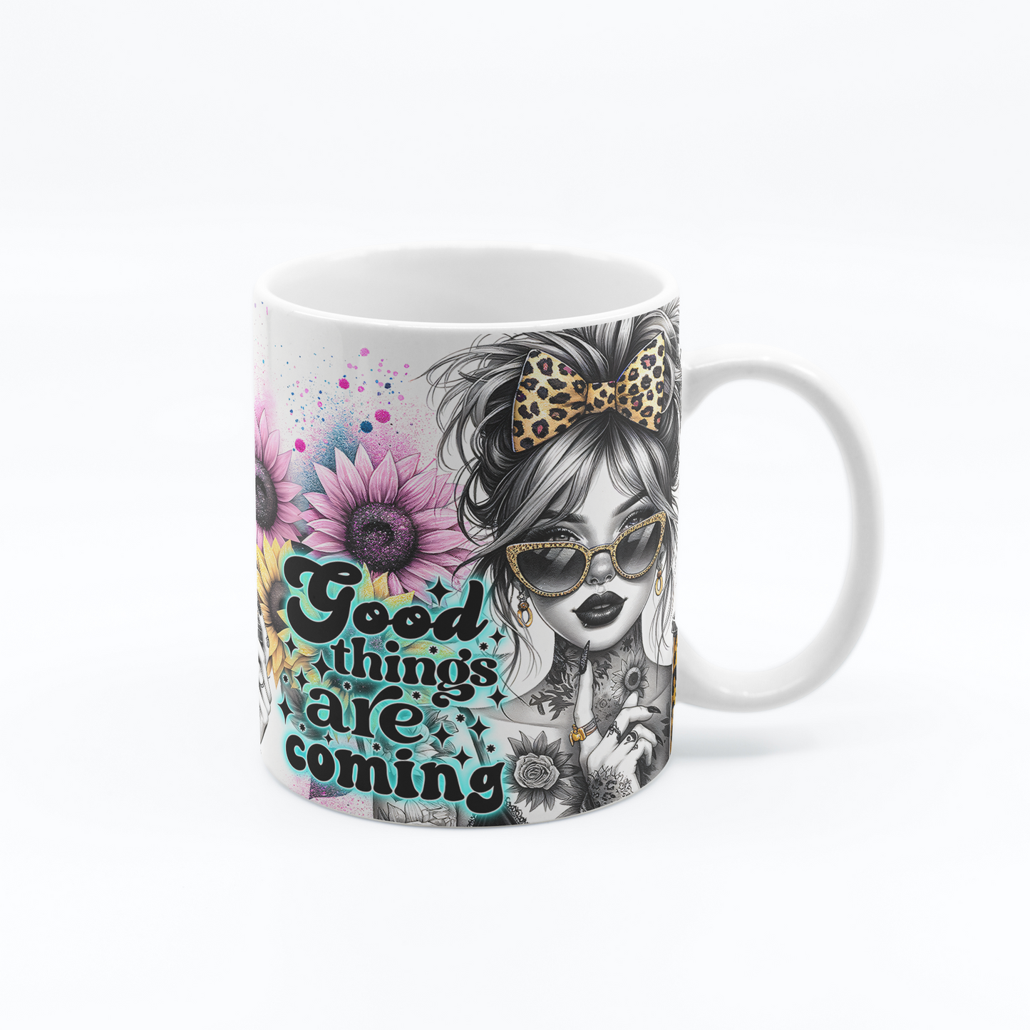 Tasse à café pensée positive 11 oz