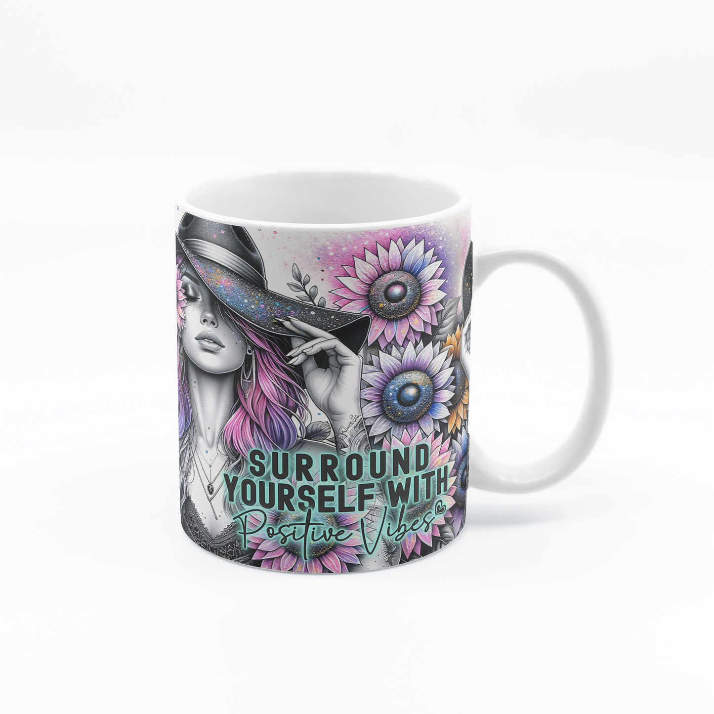 Tasse à café pensée positive 11 oz