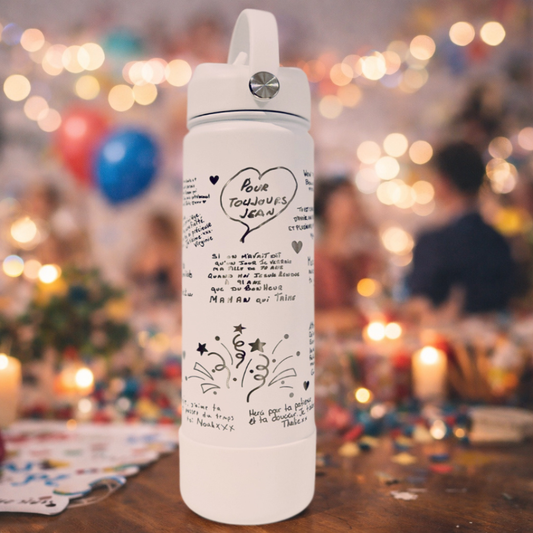 Bouteille souvenir unique – Signée par ceux qui comptent