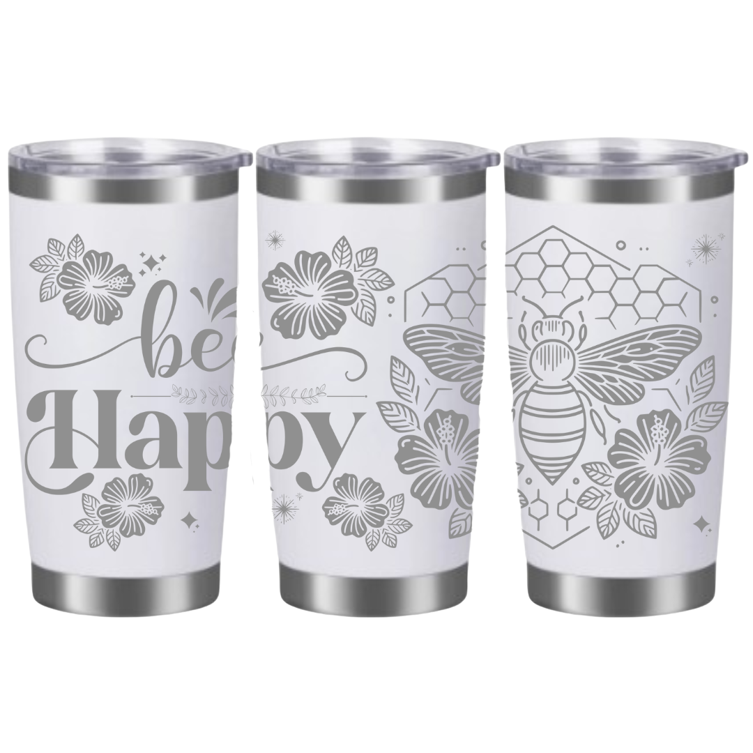 Tasses à café acier inoxydable 20oz (design 360) Abeille