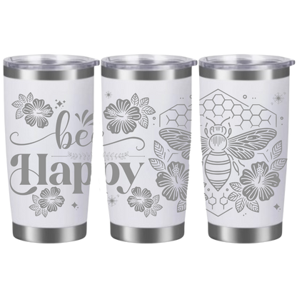 Tasses à café acier inoxydable 20oz (design 360) Abeille