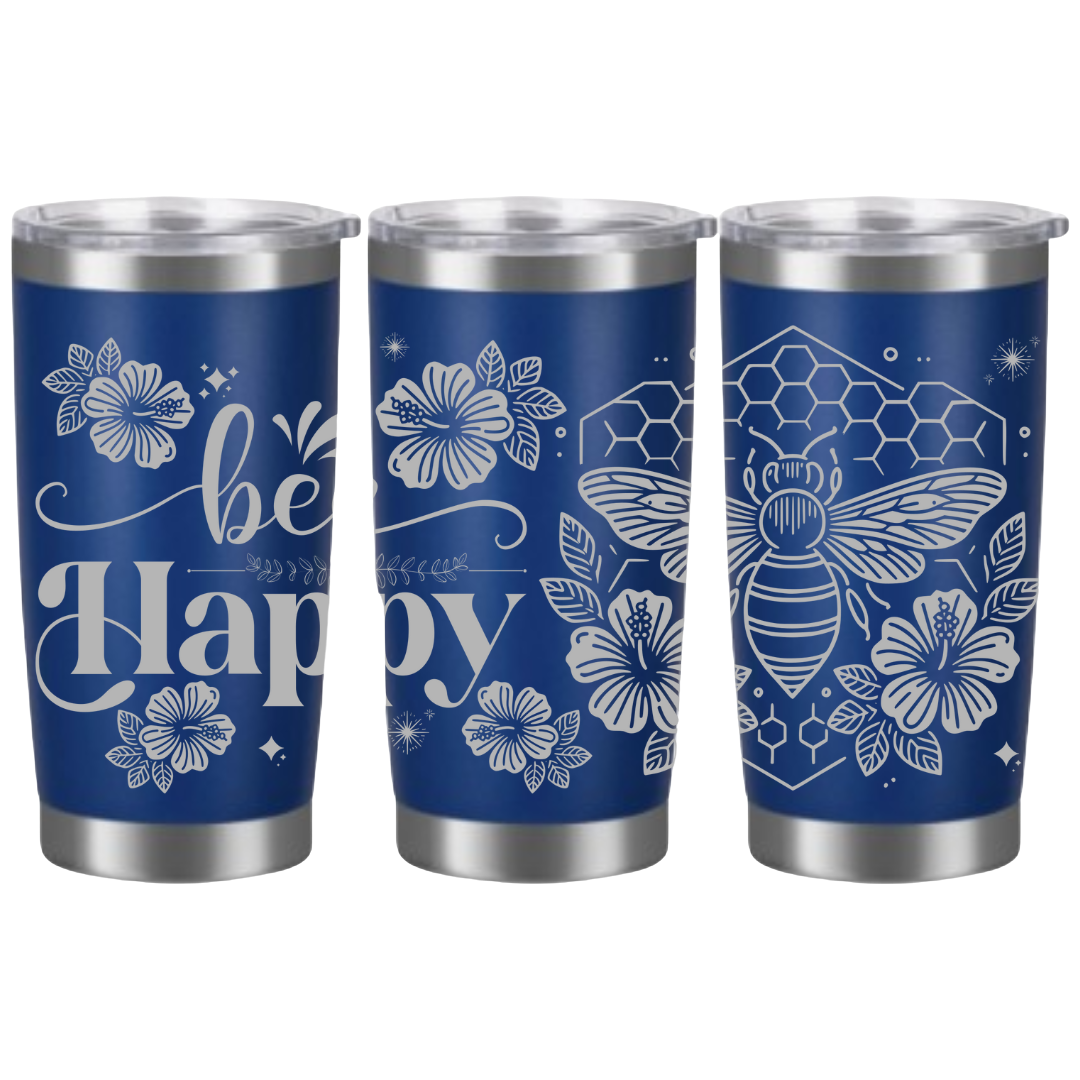 Tasses à café acier inoxydable 20oz (design 360) Abeille