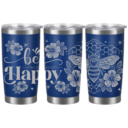 Tasses à café acier inoxydable 20oz (design 360) Abeille