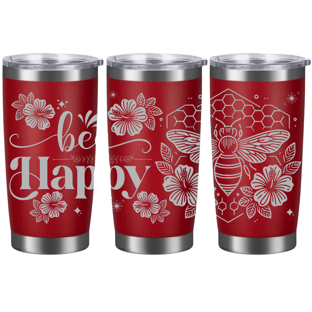 Tasses à café acier inoxydable 20oz (design 360) Abeille