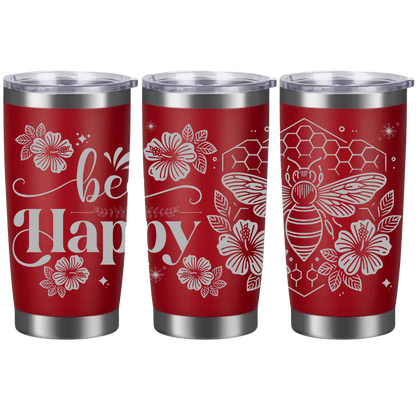 Tasses à café acier inoxydable 20oz (design 360) Abeille