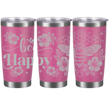 Tasses à café acier inoxydable 20oz (design 360) Abeille