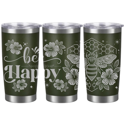 Tasses à café acier inoxydable 20oz (design 360) Abeille