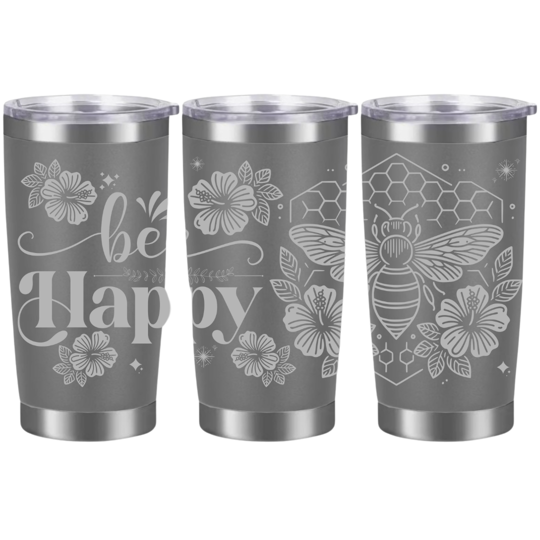 Tasses à café acier inoxydable 20oz (design 360) Abeille