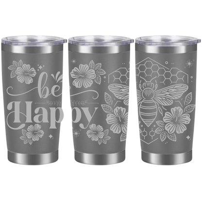 Tasses à café acier inoxydable 20oz (design 360) Abeille