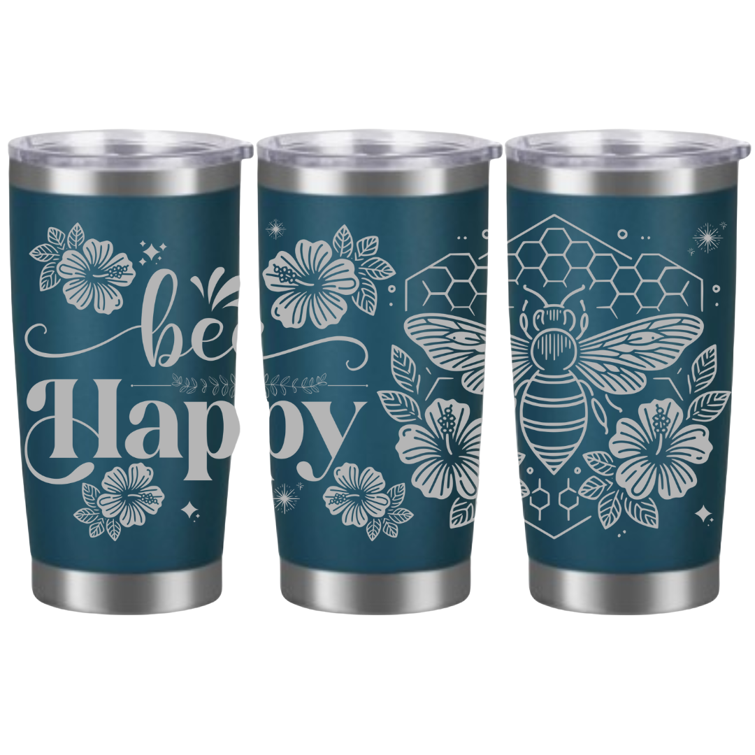 Tasses à café acier inoxydable 20oz (design 360) Abeille