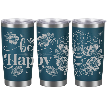 Tasses à café acier inoxydable 20oz (design 360) Abeille