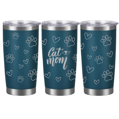 Tasses à café acier inoxydable 20oz (design 360) Cat mom