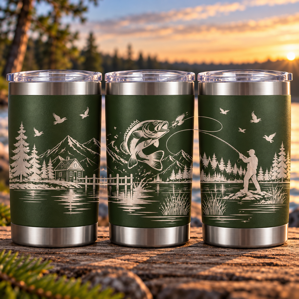 Duo de pêche & cuillère + tasses 20 oz
